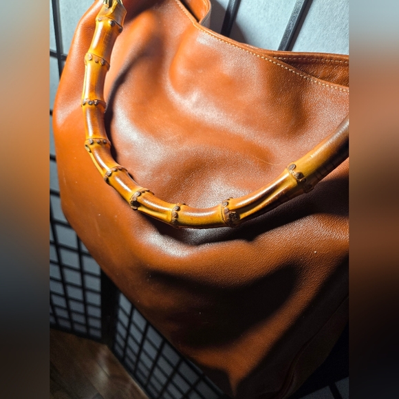 Gucci GM Bamboo Shoulder Bag Leather 2way Cognac - Picture 2 of 12